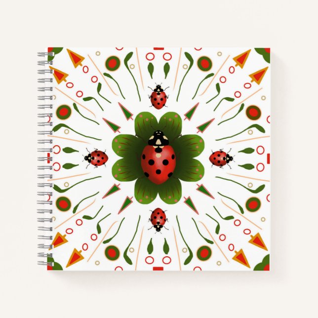 Ladybug Spiral Notebook 8.5" X 8'5" (Front)