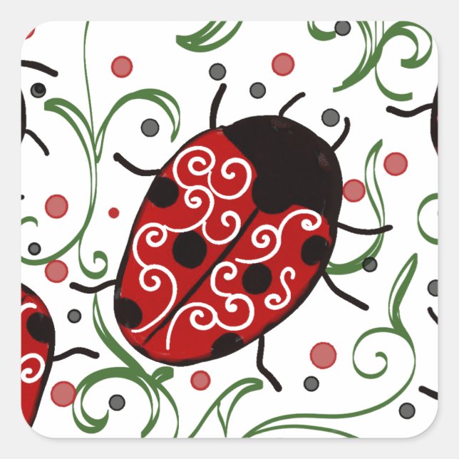 Ladybug Square Sticker (Front)