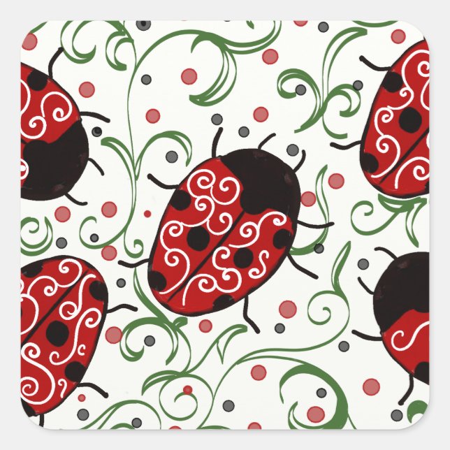 Ladybug Square Sticker (Front)