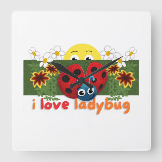 Ladybug Square Wall Clock