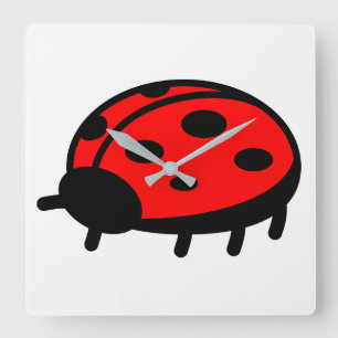 Ladybug Square Wall Clock