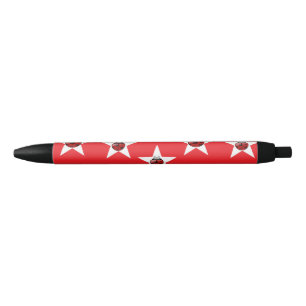 Ladybug stars black ink pen