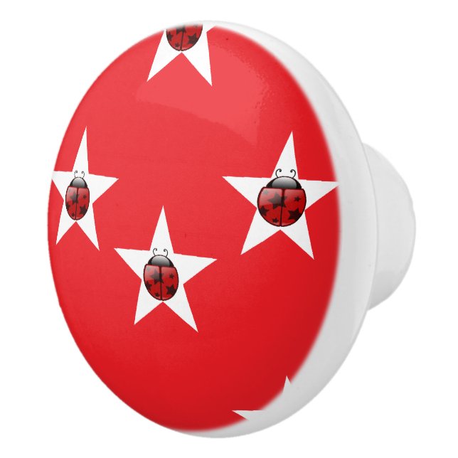 Ladybug stars ceramic knob (Right)