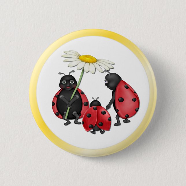 Ladybug Stroll 6 Cm Round Badge (Front)
