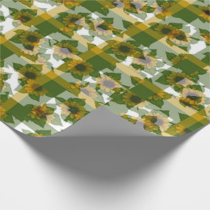 Ladybug-Sunflowers-Plaid- Wrapping Paper