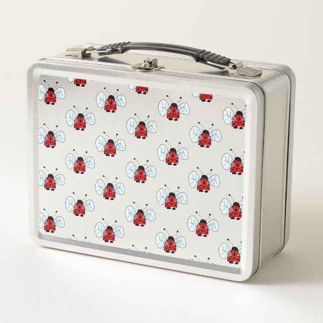 Ladybug Table Lamp Metal Lunch Box (Front)