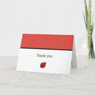 Ladybug thank you note card