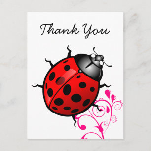 Ladybug thank you postcard