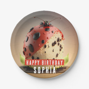 Ladybug themed Cake - Birthday Paper Plate