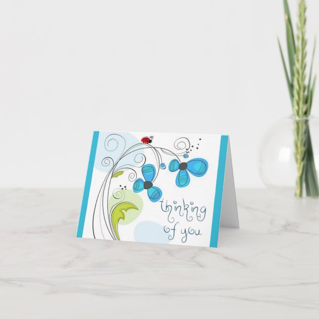 ladybug "thinking of you" note card (Front)