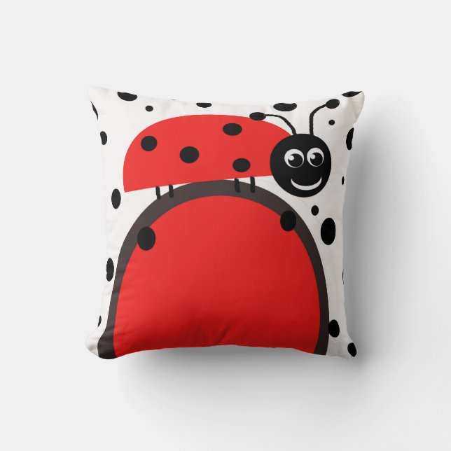 Ladybug Throw PIllow (Front)