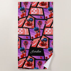Ladybug & Tikki Pattern Beach Towel