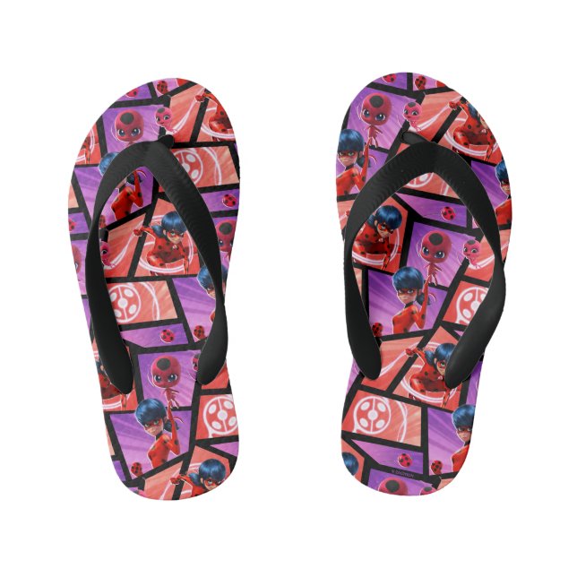 Ladybug & Tikki Pattern Kid's Thongs (Footbed)