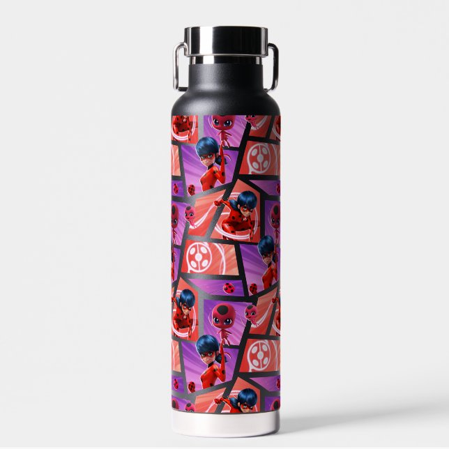 Ladybug & Tikki Pattern Water Bottle (Front)