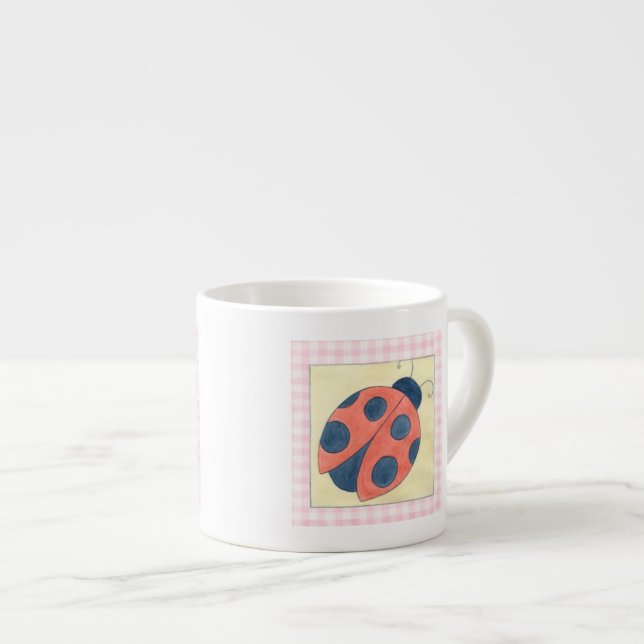 Ladybug Trio Landing on Flowers Espresso Cup (Front Right)