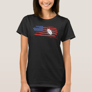 Ladybug Usa American Flag 4th Of July Entomologist T-Shirt