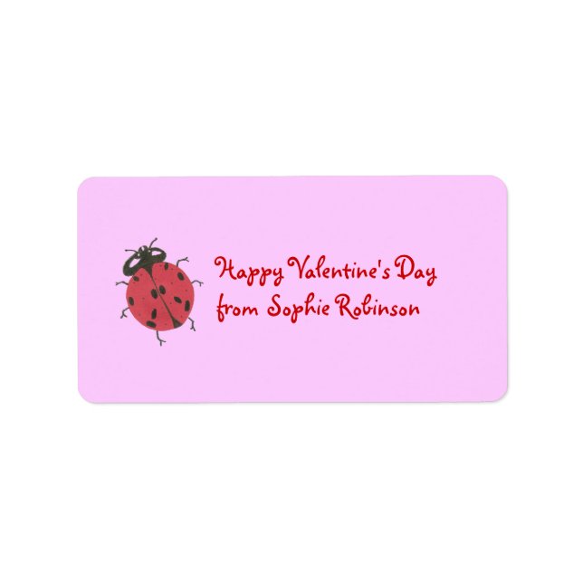 Ladybug valentine personalised sticker (Front)