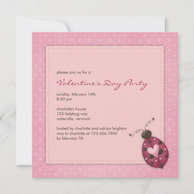 Ladybug :: Valentine's Day Party Invitation (Front)