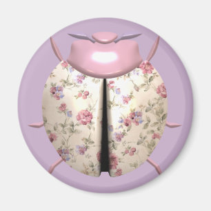 Ladybug violet and Rose cute floral pink purple Magnet