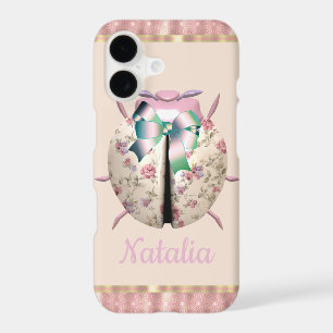 Ladybug violets and roses cute floral pink gold