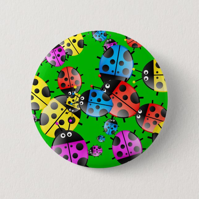 Ladybug Wallpaper 6 Cm Round Badge (Front)