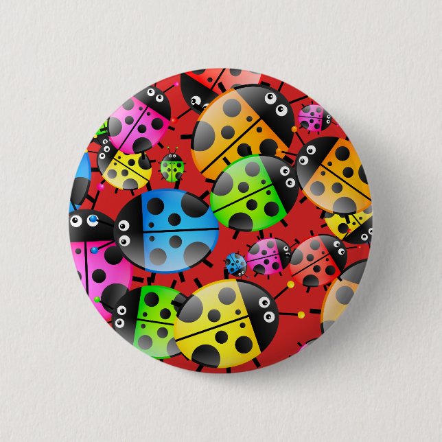 Ladybug Wallpaper 6 Cm Round Badge (Front)