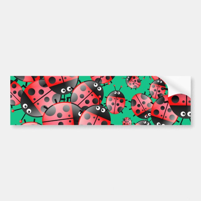 Ladybug Wallpaper Bumper Sticker (Front)