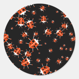 Ladybug Wallpaper Classic Round Sticker