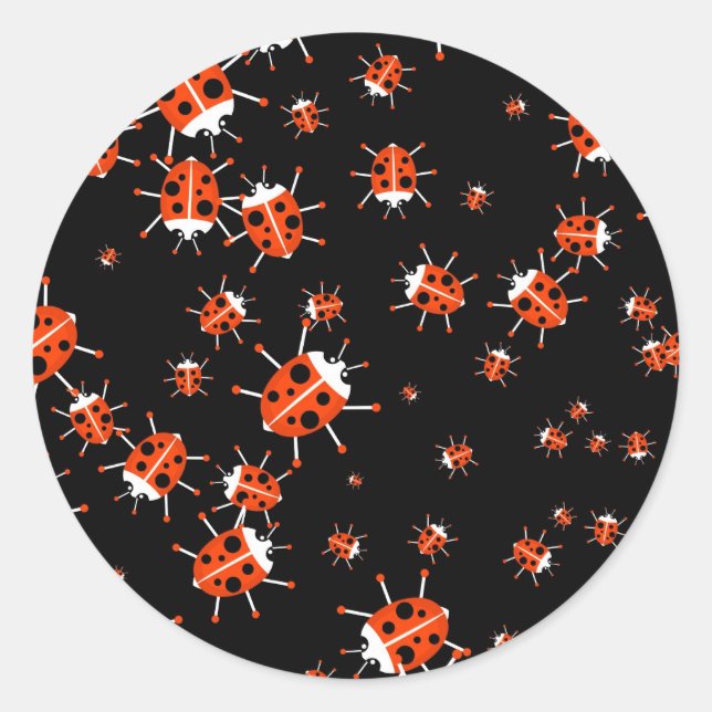 Ladybug Wallpaper Classic Round Sticker (Front)