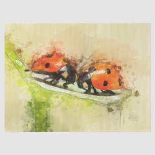 Ladybug Watercolor Decoupage Tissue Paper
