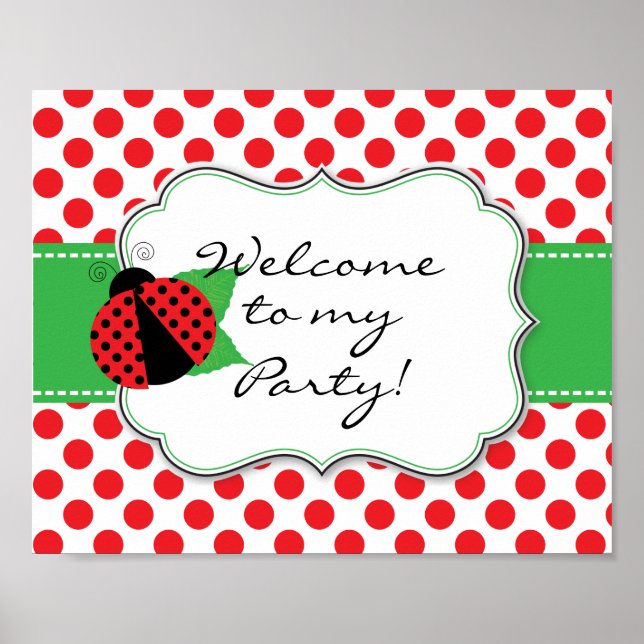 Ladybug Welcome Door Sign (Front)