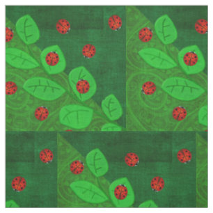 Ladybug Whimsey 3D Folk Art 3 Fabric