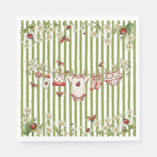 Ladybug Wildflower Girl Baby Shower Napkin