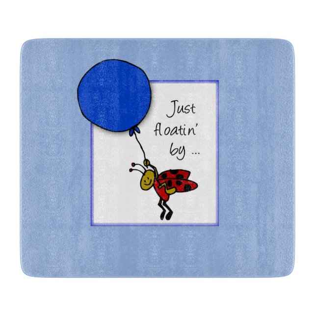 Ladybug With Blue Balloon, Thinking of You Cutting Board (Front)