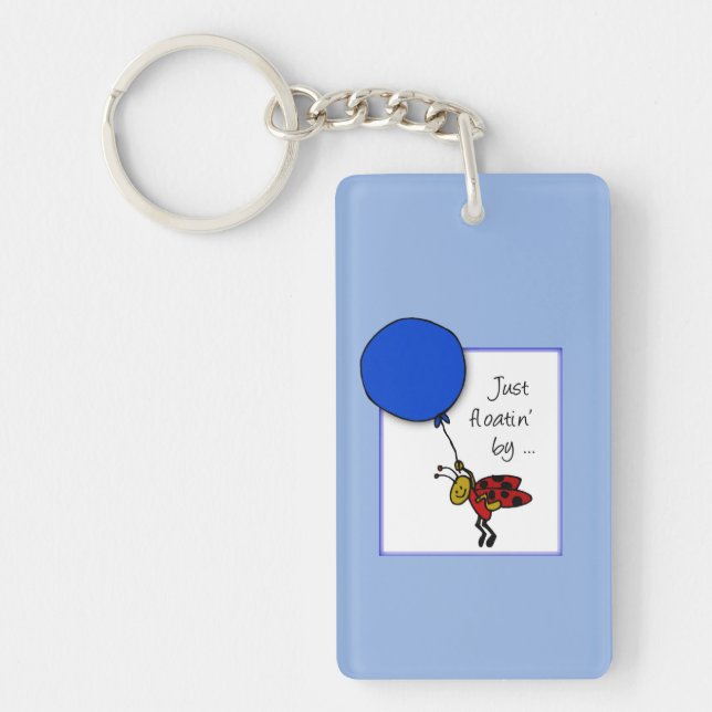 Ladybug With Blue Balloon, Thinking of You Key Ring (Front)