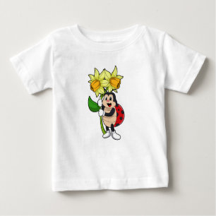 Ladybug with Flower Daffodil Baby T-Shirt