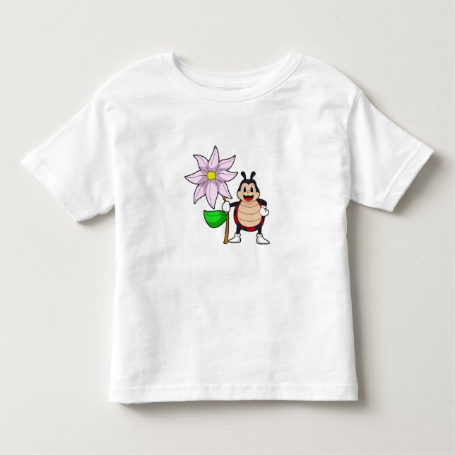 Ladybug with Flower.PNG Toddler T-Shirt (Front)