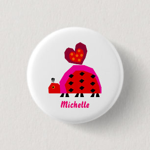 Ladybug with Heart Customisable 3 Cm Round Badge