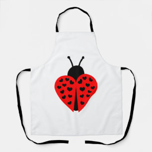 ladybug with hearts apron