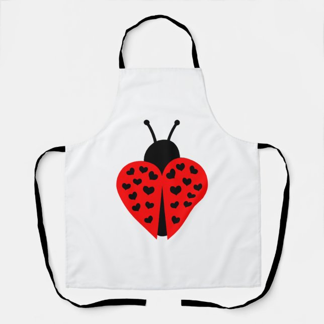 ladybug with hearts apron (Front)