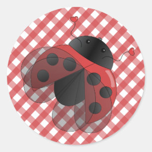 Ladybug with Opern Wings Classic Round Sticker