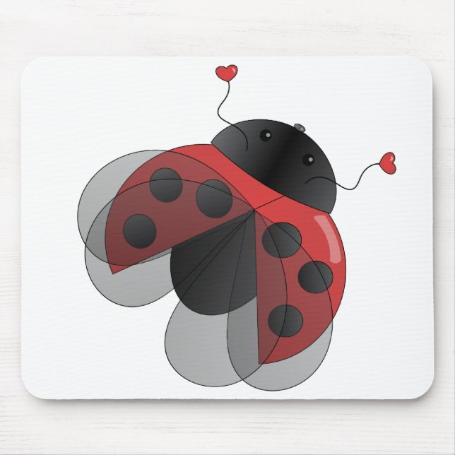 Ladybug with Opern Wings Mouse Pad (Front)