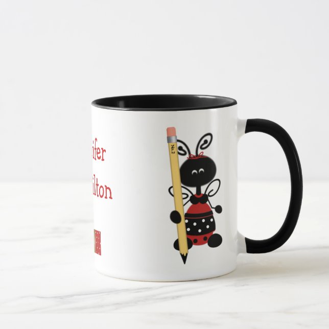 Ladybug With Ruler Teacher Mug (Right)