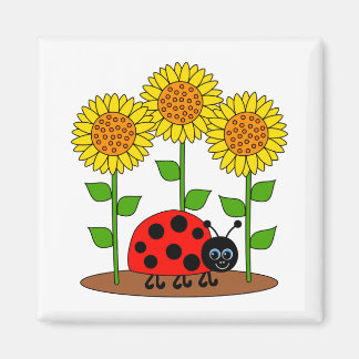 Ladybug with Sunflowers Magnet