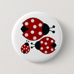 Ladybugs 6 Cm Round Badge
