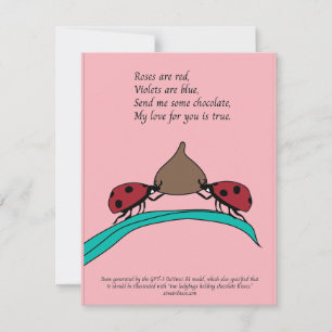 Ladybugs and chocolate AI-generated card