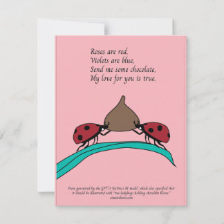 Ladybugs and chocolate AI-generated card