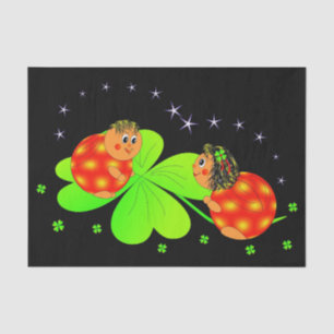 ladybugs and clovers tissue paper
