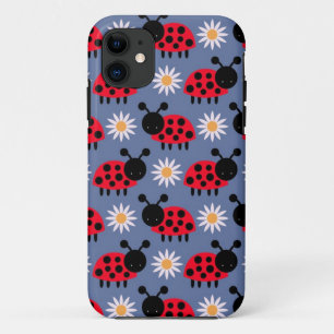 Ladybugs and Daisies Pattern iPhone 11 Case