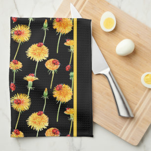 Ladybugs and Dandelions   Tea Towel